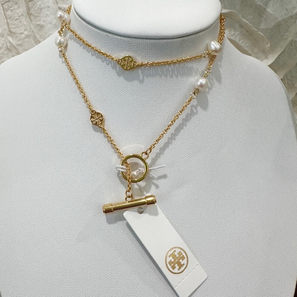 Tory Burch Gold and Pearl Necklace - Picture 2 of 3